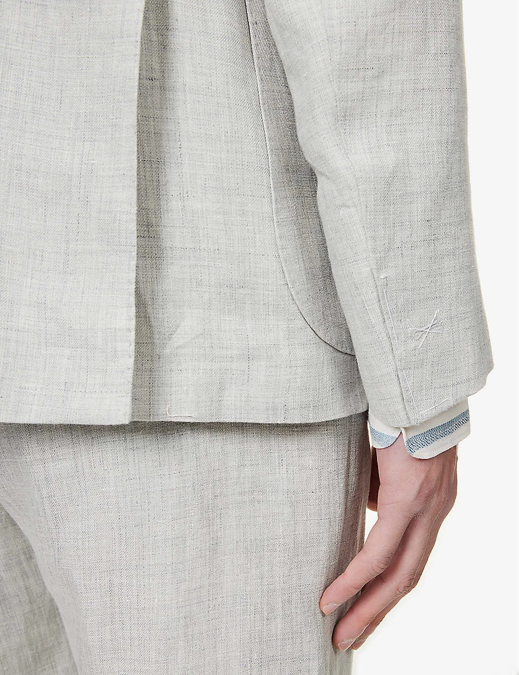 ELEVENTY Peak-lapel Drawstring-waistband Regular-fit Linen Suit 7 ELEVENTY Peak-lapel Drawstring-waistband Regular-fit Linen Suit - Image 7