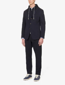 ELEVENTY Regular-fit Hooded Cotton-blend Suit -Falkeis Store R04082515 BLUE ALT02