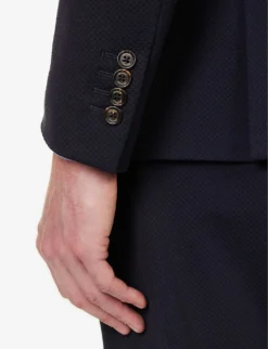 ELEVENTY Regular-fit Hooded Cotton-blend Suit -Falkeis Store R04082515 BLUE ALT05