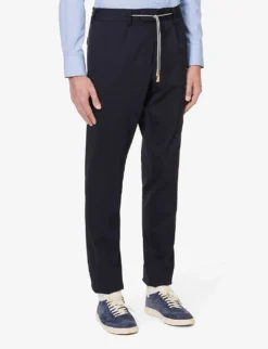 ELEVENTY Regular-fit Hooded Cotton-blend Suit -Falkeis Store R04082515 BLUE ALT07