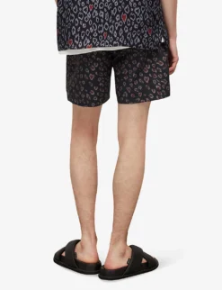 AllSaints Romantik Leopard-print Recycled-polyamide Swim Trunks 8 AllSaints Romantik Leopard-print Recycled-polyamide Swim Trunks -Falkeis Store R04082735 JETBLACK ALT03