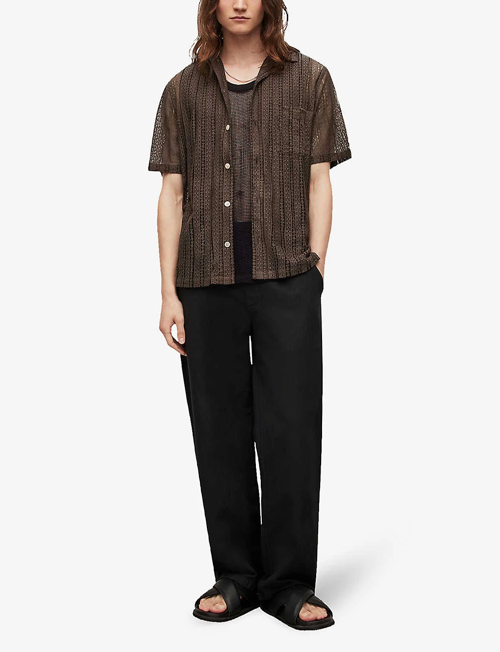 AllSaints Cala Patterned Relaxed-fit Cotton-blend Shirt 2 AllSaints Cala Patterned Relaxed-fit Cotton-blend Shirt - Image 2