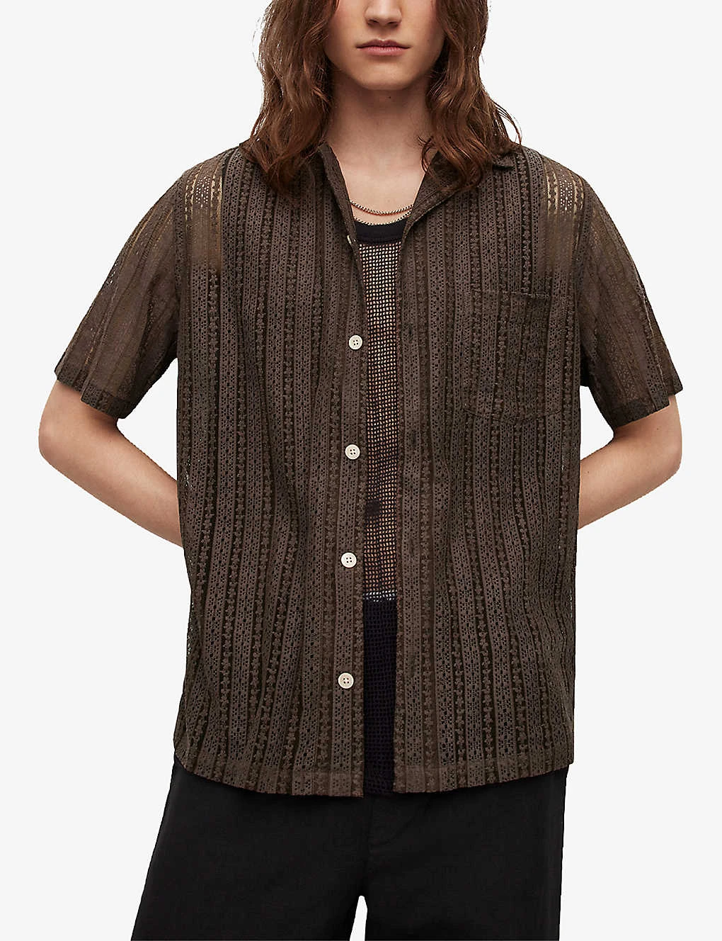 AllSaints Cala Patterned Relaxed-fit Cotton-blend Shirt 3 AllSaints Cala Patterned Relaxed-fit Cotton-blend Shirt - Image 3