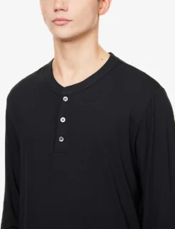 Eberjey Henry Long-sleeved Stretch-jersey Pyjama Set -Falkeis Store R04084813 BLACK ALT04