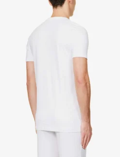 Falke Regular-fit Crewneck Stretch-cotton T-shirt Pack Of Two -Falkeis Store R04086474 WHITE ALT03