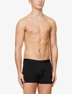 Falke Tonal Waistband Stretch Cotton-blend Boxers -Falkeis Store R04086481 BLACK ALT02