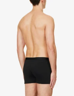 Falke Tonal Waistband Stretch Cotton-blend Boxers -Falkeis Store R04086481 BLACK ALT03