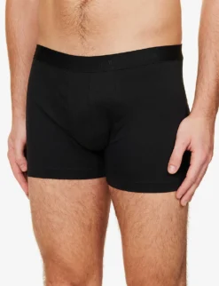 Falke Tonal Waistband Stretch Cotton-blend Boxers -Falkeis Store R04086481 BLACK ALT04