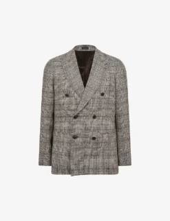 Reiss Alfredo Prince Of Wales-check Wool Blazer