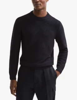 Reiss Cole Ribbed Knitted Jumper 7 Reiss Cole Ribbed Knitted Jumper -Falkeis Store R04087063 NAVY ALT02
