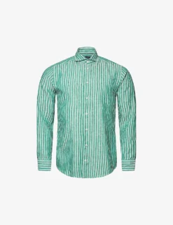 ETON Striped Slim-fit Organic-linen Shirt