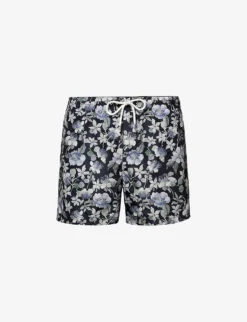 ETON Floral-print Elasticated-waist Swim Trunks