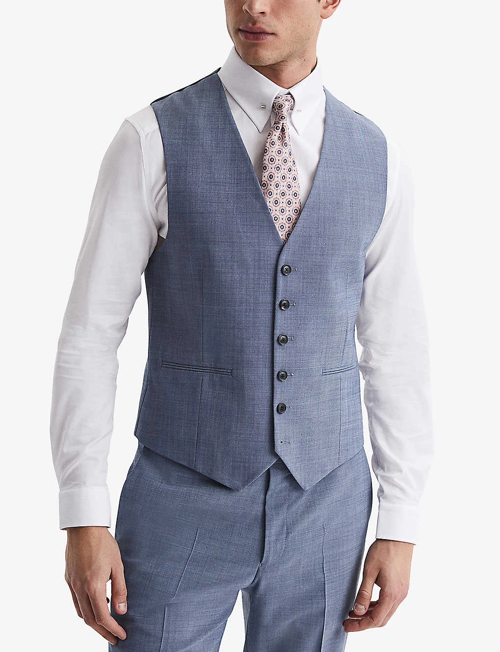 Reiss Wish Slim-fit Stretch Wool-blend Waistcoat 3 Reiss Wish Slim-fit Stretch Wool-blend Waistcoat - Image 3