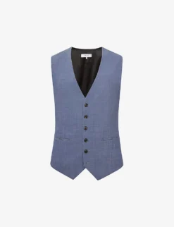 Reiss Wish Slim-fit Stretch Wool-blend Waistcoat