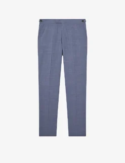 Reiss Wish Slim-fit Mid-rise Stretch Wool-blend Trousers