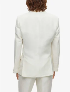 Hugo Single-breasted Slim-fit Linen-blend Suit -Falkeis Store R04093671 WHITE ALT03