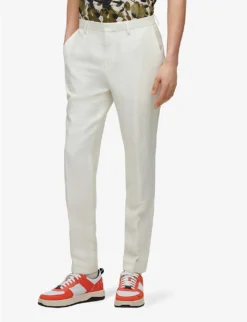 Hugo Single-breasted Slim-fit Linen-blend Suit -Falkeis Store R04093671 WHITE ALT04