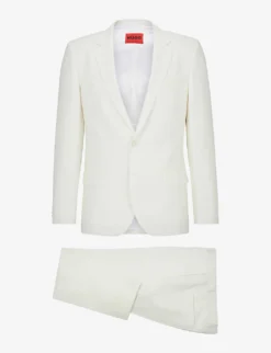 Hugo Single-breasted Slim-fit Linen-blend Suit