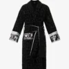 Versace Logo And Baroque-print Cotton-towelling Robe