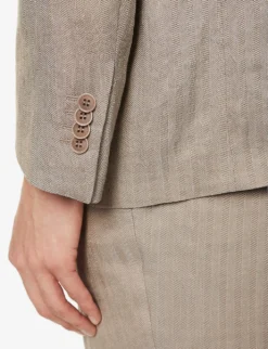 Giorgio Armani Double-breasted Regular-fit Woven Suit 14 Giorgio Armani Double-breasted Regular-fit Woven Suit -Falkeis Store R04096683 PEWTER ALT05