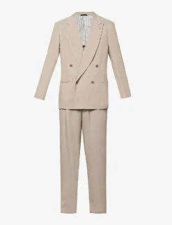 Giorgio Armani Double-breasted Regular-fit Woven Suit