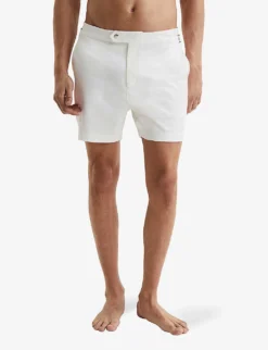 Reiss Sun Regular-fit Side-adjuster Stretch-woven Shorts -Falkeis Store R04098745 WHITE ALT02