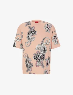 Hugo Paisley-print Oversized Cotton T-shirt