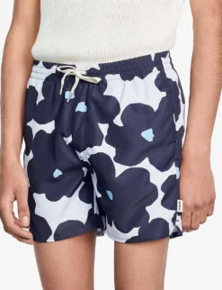 Sandro Flower-print Drawstring-waistband Swim Shorts -Falkeis Store R04102550 BLEUS ALT04