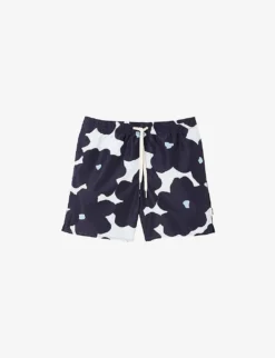 Sandro Flower-print Drawstring-waistband Swim Shorts