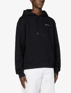 Jacquemus Logo-print Organic Cotton-jersey Hoody -Falkeis Store R04105338 BLACK ALT02