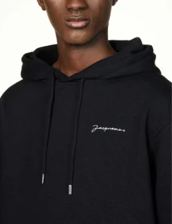 Jacquemus Logo-print Organic Cotton-jersey Hoody -Falkeis Store R04105338 BLACK ALT04