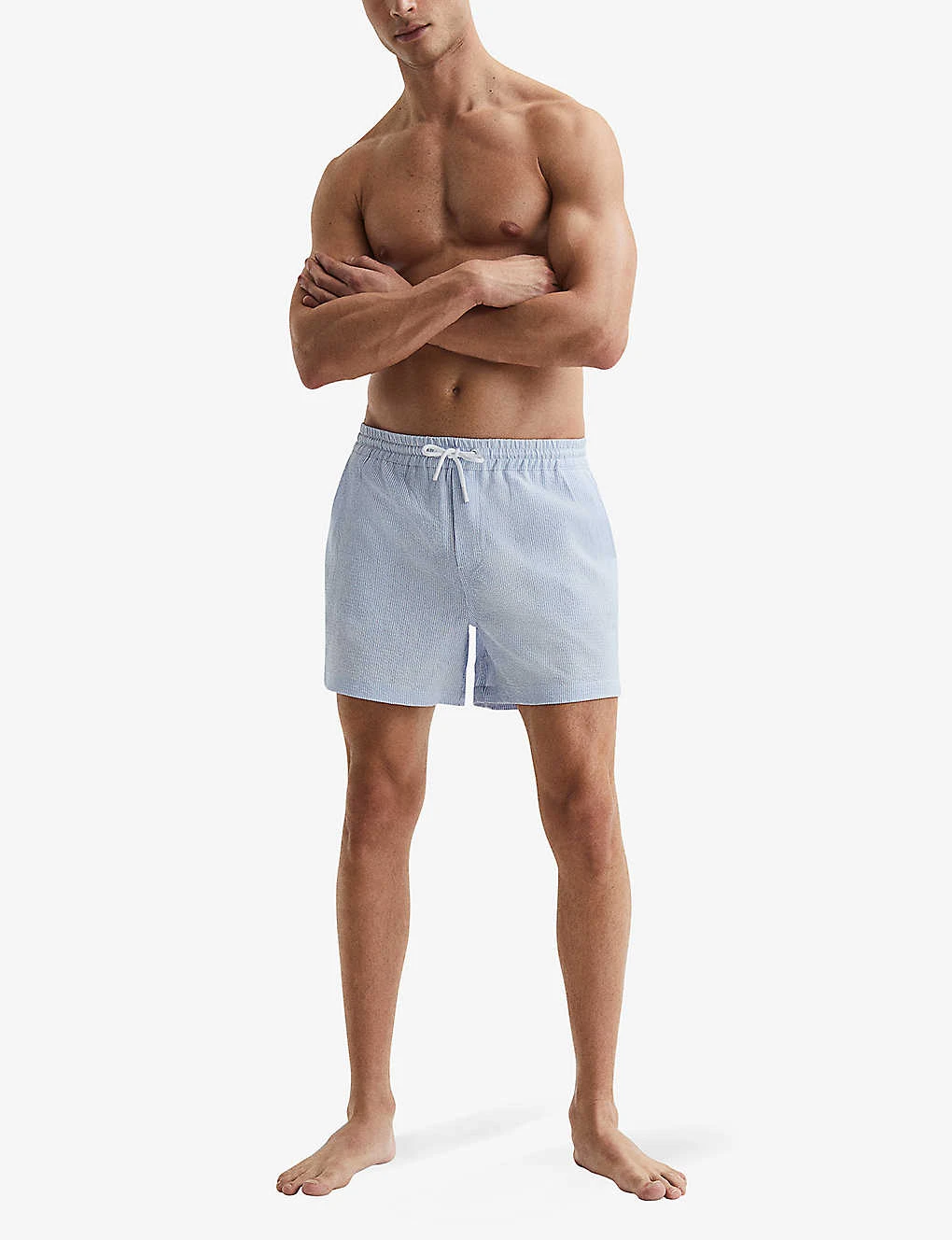 Reiss Coast Stripe-pattern Elasticated-waist Stretch-woven Swim Shorts 2 Reiss Coast Stripe-pattern Elasticated-waist Stretch-woven Swim Shorts - Image 2