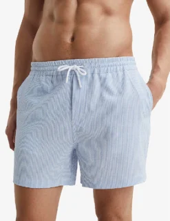 Reiss Coast Stripe-pattern Elasticated-waist Stretch-woven Swim Shorts 9 Reiss Coast Stripe-pattern Elasticated-waist Stretch-woven Swim Shorts -Falkeis Store R04107018 SOFTBLUEWHITE ALT04
