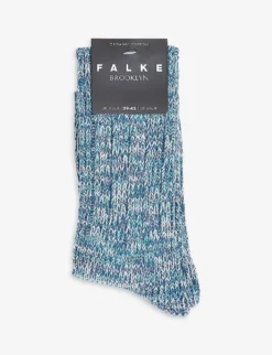Falke Brooklyn Cable Knit Stretch-organic-cotton Blend Socks