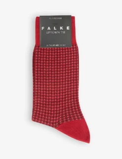 Falke Uptown Tie Geometric-print Cotton-blend Socks