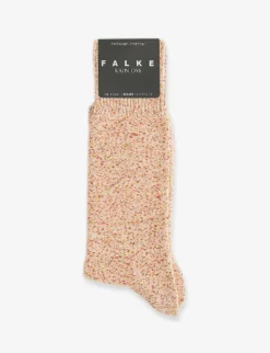 Falke Rain Melange-print Stretch-organic-cotton And Recycled-polyamide Blend Socks