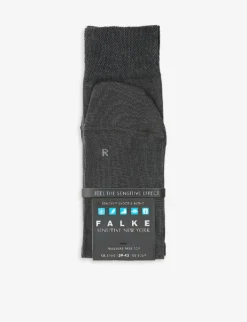 Falke Sensitive New York Brand-print Ankle-rise Stretch-woven Socks