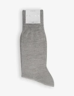 Falke Marled Knitted Wool-blend Socks