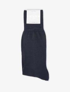 Falke No. 4 Crew-length Branded-sole Silk-blend Socks