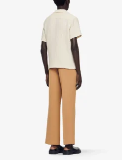 Sandro Honeycomb-woven Regular-fit Cotton Shirt -Falkeis Store R04111203 NATURELS ALT03