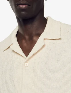 Sandro Honeycomb-woven Regular-fit Cotton Shirt -Falkeis Store R04111203 NATURELS ALT04