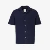 PAUL SMITH Speckled-weave Camp-collar Cotton-blend Shirt