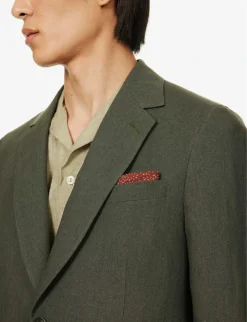 PAUL SMITH Single-breasted Regular-fit Linen Suit 12 PAUL SMITH Single-breasted Regular-fit Linen Suit -Falkeis Store R04114878 GREEN ALT04