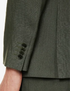 PAUL SMITH Single-breasted Regular-fit Linen Suit 13 PAUL SMITH Single-breasted Regular-fit Linen Suit -Falkeis Store R04114878 GREEN ALT05