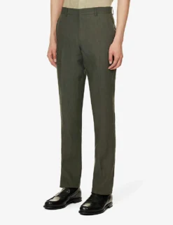 PAUL SMITH Single-breasted Regular-fit Linen Suit 14 PAUL SMITH Single-breasted Regular-fit Linen Suit -Falkeis Store R04114878 GREEN ALT06