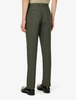 PAUL SMITH Single-breasted Regular-fit Linen Suit 15 PAUL SMITH Single-breasted Regular-fit Linen Suit -Falkeis Store R04114878 GREEN ALT07