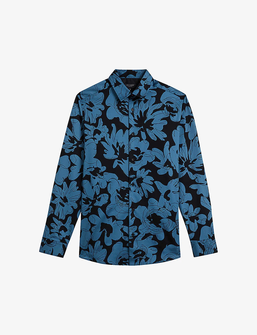 Ted Baker Altlo Floral-print Stretch-cotton Shirt 1 Ted Baker Altlo Floral-print Stretch-cotton Shirt
