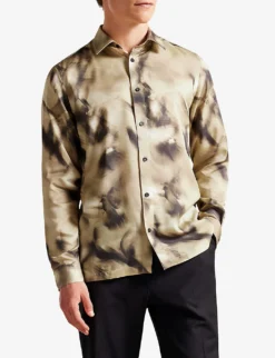 Ted Baker Bentham Abstract-print Long-sleeved Woven Shirt 6 Ted Baker Bentham Abstract-print Long-sleeved Woven Shirt -Falkeis Store R04117772 LTGREY ALT02