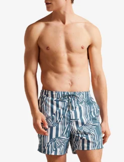 Ted Baker Peaty Butterfly-print Recycled-polyester Swim Shorts -Falkeis Store R04117774 MIDBLUE ALT02