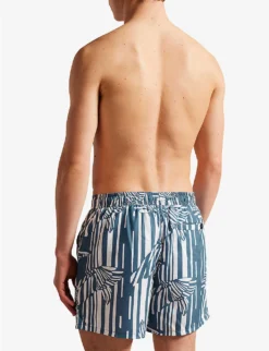 Ted Baker Peaty Butterfly-print Recycled-polyester Swim Shorts -Falkeis Store R04117774 MIDBLUE ALT03